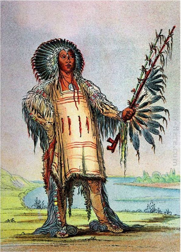 George Catlin Mandan Indian Ha-Na-Tah-Muah Wolf Chief